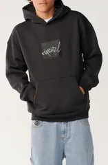 リップカール メンズ アウター パーカー・スウェット フリース Rip Curl Rip Script Oversize Fleece Hoodie WASHED BLACK ブラックのサムネイル