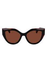 フェラガモ レディース アクセサリー サングラス・アイウェア ロゴ FERRAGAMO Classic Logo 53mm Cat Eye Sunglasses TORTOISE BLACK ブラックのサムネイル