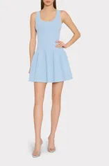 ミリー レディース トップス ワンピース セーター ノースリーブ Milly Marea Sleeveless Fit Flare Sweater Dress LIGHT BLUE ブルーのサムネイル