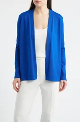 AK アンクライン レディース アウター カーディガン プチ AK ANNE KLEIN Chatham Open Front Cardigan Petite Regular SANTORINI BLのサムネイル