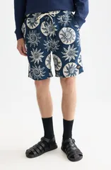 スコッチアンドソーダ メンズ ボトムス ハーフパンツ・ショーツ プリント Scotch Soda Print Swim TrunksUNS CAPTAINS BLUE ブルーのサムネイル