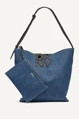 ダナ キャラン ニューヨーク レディース バッグ DKNY Nicole Bucket Bag DenimBlack ブラックのサムネイル