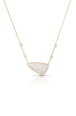 エティカ レディース アクセサリー ネックレス・チョーカー レース Ettika Geometric Reconstituted Stone Pendant Necklace BONE ストーンのサムネイル