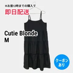 Cutie Blonde キューティーブロンド ワンピース M ブラック 無地 袖なし ティアード ロング・マキシ丈 レディースのサムネイル