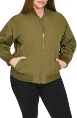リーバイス レディース アウター ジャケット・ブルゾン プラスサイズ Levis Relaxed Bomber Jacket Plus ARMY GREEN グリーンのサムネイル