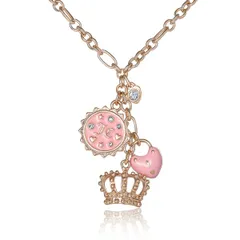 ジューシークチュール レディース アクセサリー ネックレス・チョーカー レース Juicy Couture GoldTone Laye red Charm Necklace with Pink Enaのサムネイル