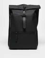 レインズ レディース バッグ バックパック・リュックサック Rains 13320 unisex waterproof roll top backpack Black ブラックのサムネイル