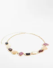 エイソス レディース アクセサリー ベルト ASOS DESIGN resin stone set beltone GOLD ゴールドのサムネイル