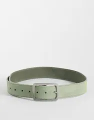エイソス レディース アクセサリー ベルト スエード ASOS DESIGN waist and hip square buckle suede belt in mint ミントのサムネイル
