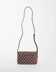 マンゴ レディース バッグ Mango monogram cross body bag Burgundy バーガンディのサムネイル