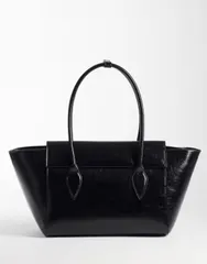 エイソス レディース バッグ ASOS DESIGN structu red jumbo tote Black ブラックのサムネイル