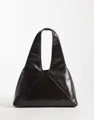 エイソス レディース バッグ ASOS DESIGN trapeze tote bag with inner pouch in chocolate チョコレートのサムネイル