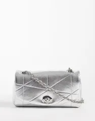 マンゴ レディース バッグ Mango cross body bag with chain strap SILVER シルバーのサムネイル