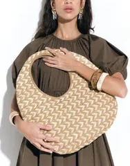 エイソス レディース バッグ ASOS DESIGN straweave circle tote bag Natural TBCのサムネイル
