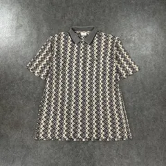 Dunhill SPORTS S/S Polo Shirt ダンヒル ポロシャツ ロゴ刺繍 幾何学 総柄 ビンテージ Lのサムネイル