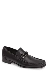 フェラガモ メンズ シューズ スニーカー FERRAGAMO Grandioso Pebbledriving Shoe with Double Ganciornament Men BLACK LEATのサムネイル