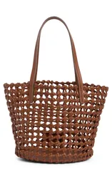 スタウド レディース バッグ レザー STAUD Caro Leather Bucket Bag TAN タンのサムネイル