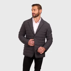 ペリーエリス メンズ アウター ジャケット・ブルゾン キルティング ブレザー Perry Ellis Tech Stretch Quilted Blazer Jacket Charcoal チャコールのサムネイル