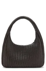 マンゴ レディース バッグ レザー フェイクレザー MANGO Braided Faux Leather Shoulder Bag CHOCOLATE チョコレートのサムネイル
