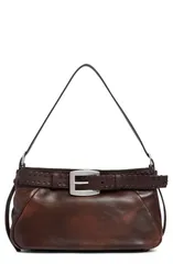 スタウド レディース バッグ レザー STAUD Brooklyn Leather Shoulder Bag ESPRESSO DISTRESSEDのサムネイル