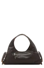 マンゴ レディース バッグ レザー フェイクレザー MANGO Faux Leather Shoulder Bag BROWN ブラウンのサムネイル
