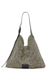 オールセインツ レディース バッグ AllSaints Asha Straw Shoulder Bag BLACK NATURAL ブラックのサムネイル