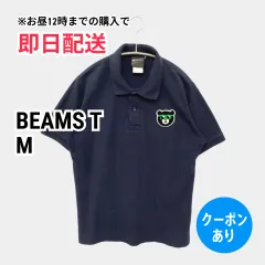BEAMS T ポロシャツ M ネイビー ワンポイント 半袖 メンズのサムネイル