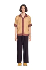 サンドロ メンズ トップス シャツ SANDRO Micross motif shirt Camel キャメルのサムネイル