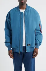 アルファインダストリーズ メンズ アウター コート ジャケット Alpha Industries L2B Oversize Flight Jacket DENIM BLUE デニムのサムネイル
