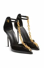 バルマン レディース シューズ スニーカー レザー Balmain Sync Patent Leather Stilettos With Pointed Toe Black ブラックのサムネイル