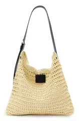 オールセインツ レディース バッグ AllSaints Asha Straw Shoulder Bag UNBLEACHED WHITE ホワイトのサムネイル