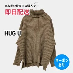 HUG U ハグユー ニット/セーター ブラウン ナイロン 無地 ミドル丈 長袖 タートルネック/ハイネック レディースのサムネイル