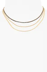 エティカ レディース アクセサリー ネックレス・チョーカー レース Ettika Delicate Sparkle Laye red Chainecklace BLACK ブラックのサムネイル