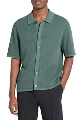 セオリー メンズ アウター パーカー・スウェット シャツ コットン Theory Tactile Cotton Open Stitch ButtonUp Shirt LIGHT PINE GROVEのサムネイル