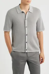 セオリー メンズ アウター パーカー・スウェット シャツ コットン Theory Tactile Cotton Open Stitch ButtonUp Shirt DARK VAPORのサムネイル