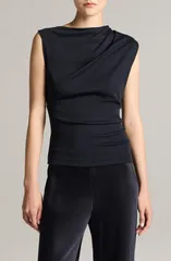 ヴィンス レディース トップス シャツ ノースリーブ コットン Vince Cowl Neck Sleeveless Pima Cotton Top INKのサムネイル