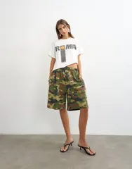 トップショップ レディース トップス Tシャツ グラフィック Topshop Roma graphic boxy tee WHITE ホワイトのサムネイル