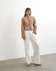 トップショップ レディース アウター ジャケット・ブルゾン ブレザー Topshop mandarin collar blazer brown ブラウンのサムネイル