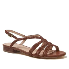 ランズエンド レディース シューズ ヒール サンダル Lands End Pasadena Braided Sandals Women Cognacのサムネイル