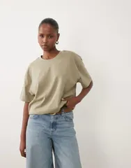エイソス レディース トップス Tシャツ ASOS DESIGN oversized tshirt Khaki カーキのサムネイル