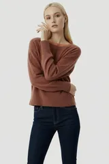 マジェスティック レディース アウター ニット・セーター クルーネック Majestic Filatures Cashmere Long Sleeve Pullover Crewneck ROSE Tのサムネイル