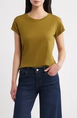 オールセインツ レディース トップス シャツ コットン AllSaints Anna Cotton TShirt KHAKI GREEN グリーンのサムネイル