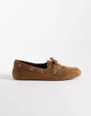 エイソス レディース シューズ スエード ASOS DESIGN Montague boat shoes in tan suedette Tan suedette タンのサムネイル