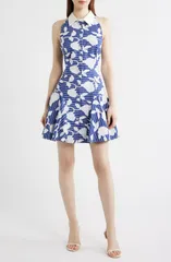 ミリー レディース トップス ワンピース フラワー柄 ミニ 刺繍 マキシ フラワー Milly Maxine Floral Embroide red Minidress BLUE WHITE ホワイトのサムネイル