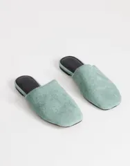 トップショップ レディース シューズ パンプス レザー Topshop Lillie real hairon leatheround toe flats in aqua アクアのサムネイル