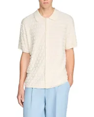 サンドロ メンズ トップス シャツ パイル ニット Sandro Pablo Terry Knit Shirt Ecru エクリュのサムネイル