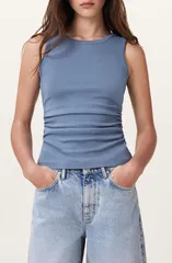 オールセインツ レディース トップス シャツ コットン AllSaints Katarina Stretch Cotton Tank CAPTAIN BLUE ブルーのサムネイル