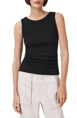オールセインツ レディース トップス シャツ コットン AllSaints Katarina Stretch Cotton Tank BLACK ブラックのサムネイル