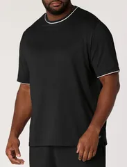 リーボック メンズ トップス シャツ トール Reebok Big Tall Performance Piped TShirt Big Tall BLACK ブラックのサムネイル