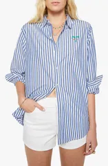 マザー レディース トップス シャツ MOTHER The Bestie Stripe ButtonUp Top WHITE BLUE STRIPE ホワイトのサムネイル